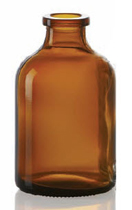 Picture of 20 ml injection vial, amber, type 1 moulded glass